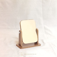 KAYU Aesthetic Wooden Mirror Aesthetic Wooden Table Mirror Turntable Aesthetic Wooden Table Mirror P