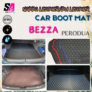 PERODUA Bezza Premium Car Boot Mat Nappa Leather Cargo Rear Mat Liner Carpet Custom Made PU Leather