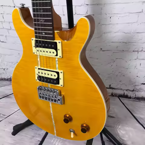 Yellow PRS Free Shipping Electric Guitar Rosewood Fretboard Tremolo HH Pickups Abalone Bird Inlay on