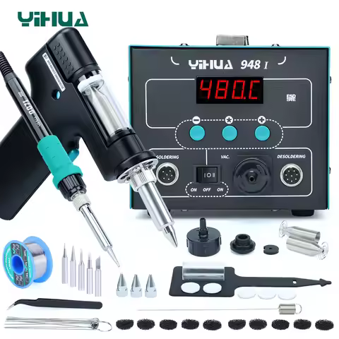YIHUA 948-I Desoldering Gun Soldering Iron 2-in-1 Digital Soldering Station Rework Station with Vacu