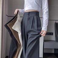 【糖潮饰品旗舰店】 women's suit pants灰色西装裤女春高腰垂感梨形身材显瘦小个子高级感直筒阔腿裤 【08315mp3eC7V8】