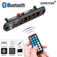 KEBETEME Wireless Bluetooth 5.0 9V-12V MP3 WMA Decoder Board Car Audio USB TF FM Radio Module Color Screen MP3 Player with Remote Control