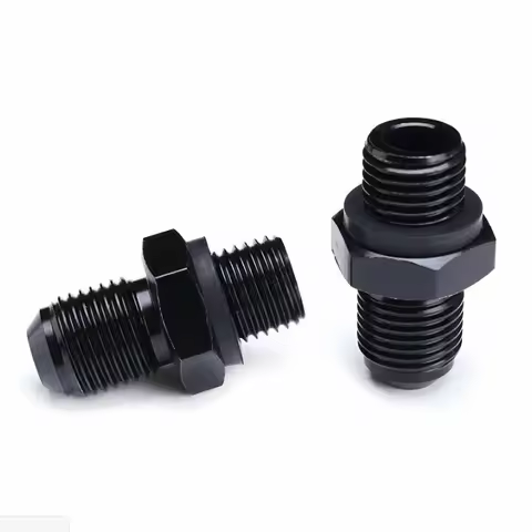 2PC AN6 To 1/4NPS TH350 TH400 Transmission Oil Cooler Adapter Connector Flare Union Adapter Fittings