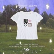 เสื้อยืด Oversize / Baby Tee Mappi Milk Tee คอตตอนแท้ ลายน่ารัก สีขาว มี 5 แบบ