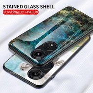 Oppo Reno8 T 5G Tempered Glass Phone Case For Oppo Reno 8 T 8T 8Z 8Pro Z Pro 4G 5G Shockproof Casing Soft Hard Back Cover