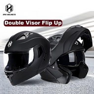 HNJ Helmet Motor Full Face Safety Flip Up Double Visor 100% Original Motorcycle DOT