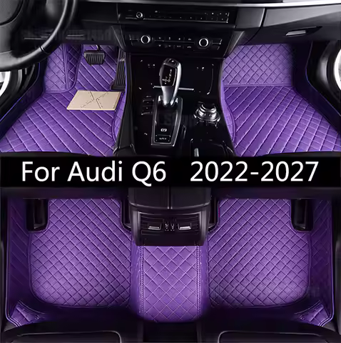 7 Seaters (2+3+2) Car Floor Mats Fit For Audi Q6 SUV 2022-2027 Auto Front Rear Row Full Set Foot Pad