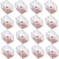 Maydahui 16 PCS Rectangle Chair Leg Floors Protector Silicone with Felt Furniture Pads Table Feet Ca