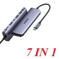 Ugreen 15214 to 2 x USB 3.0 + USB-C 5gbps + USB-C PD 100W + HDMI 4k30Hz + SD TF USB type C adapter C