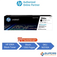 HP 206A Black Original LaserJet Toner Cartridge [W2110A]