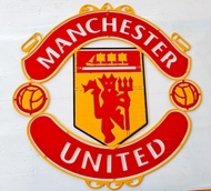 โลโก้แมนเชสเตอร์ ยูไนเต็ดmanchester united เหล็กตัดเลเซอร์ ขนาด *50x50 cm.หนา 3 mm  ทำสีเหมือนจริงเห