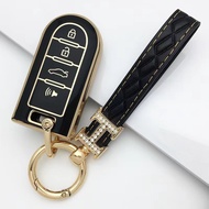Perodua MYVI car key genuine leather cover PU cover leather keyless key cover for MYVI BEZZA AXIA AR