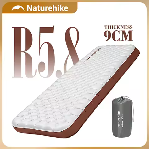 Naturehike Camping Sleeping Pad Outdoor Hiking Inflatable Mattress R5.8 9cm Sidewall Ultra-Light Inf