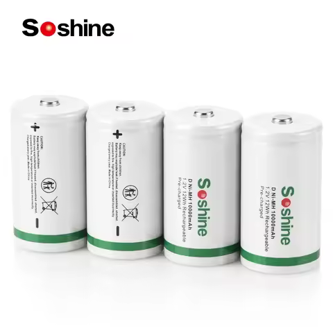 Soshine 1.2V 10000mAh D/R20 Size Battery NiMH 10000mAh Supper Low Self Discharge Rechargeable Batter