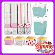 Square Hokkaido Cake Paper Cup 100 pcs Cupcake Cup
