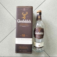 Empty Used Glass Bottle the Glenfiddich 18 700 ml