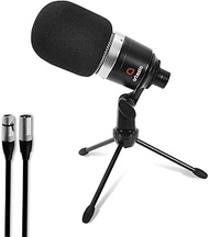 Artesia AMC-10 Cardioid Condenser Microphone w/ Pop Filter, 8" XLR Cable and Tripod Stand