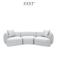 Pebble 4 Seater Curve Corner Sectional Sofa | EcoClean