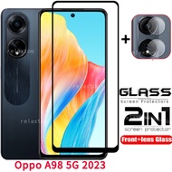 2in1 Full Cover Tempered Glass Untuk Oppo A98 A78 A58 OppoA98 A98 58