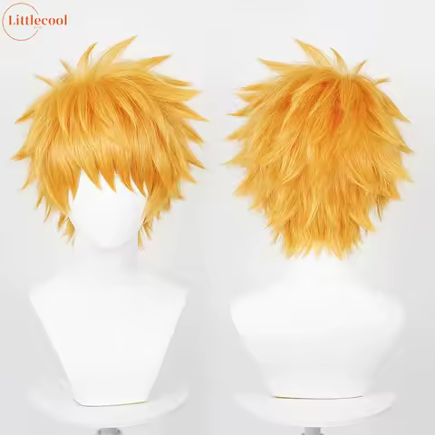 High Quality Anime Kurosaki Ichigo Cosplay Wig 30cm Orange Short Heat Resistant Synthetic Hair Hallo