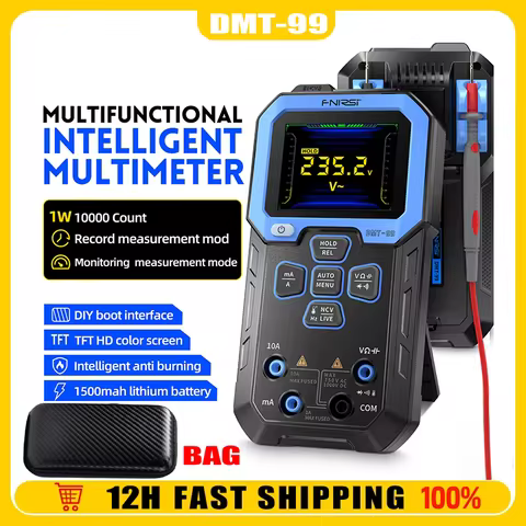 FNIRSI DMT-99 Digital Multimeter 9999 Auto Range,Resistance Capacitance Frequency Temperature Curren