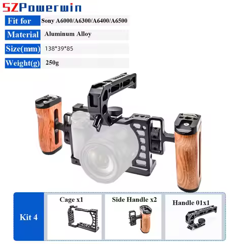 Powerwin Camera Cage For Sony A6500 A6400 A6300 A6100 A6000 Kit Aluminum Alloy Multifunctional Arri 