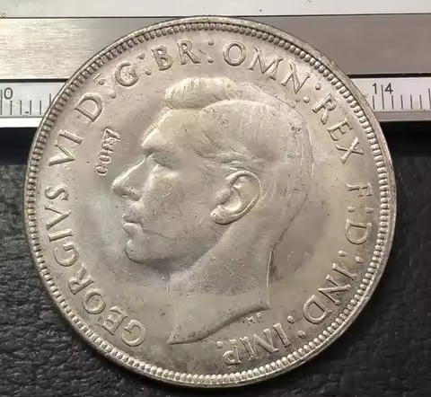 Australia 1938 ONE CROWN - George VI with "IND:IMP" Silver Plated Coin