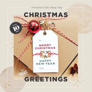 Christmas Greetings Gift tag - Hang tag Greeting Card Gift sticker hampers parcel box dus Birthday christmas cny ramadan lebaran