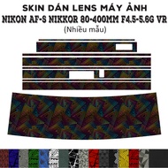 Nikon AF-S 80-400mm f4.5-5.6G VR Lens Skin (Many models) | Decal Film 3M Nikkor 80-400 mm camera len