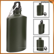 Aluminum Alloy Daily Use Camping Water Canteen Wear-resistant Bottle Canteen Flat Water Bottle for Camping Hiking Outdoor yuanyao
