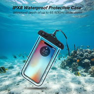 IP68 Waterproof Protector for iPhone 13-8 & Samsung - 6.5 Cover Bag  Pelindung Kalis Air IP68 untuk 