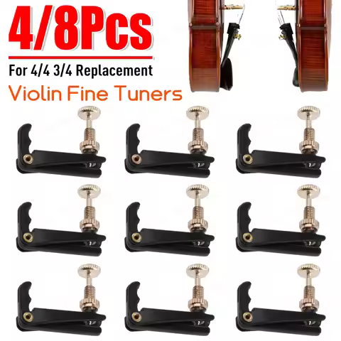 4/8PCS 4/4 3/4 Violin Fine Tuner Adjuster Strings Hooks Violin Spinner Plated Iron for Violin Musica