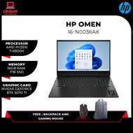 HP OMEN GAMING 16-N0036AX (R7-6800H, 16GB, 1TB SSD, RTX3070TI_8GB, 16.1'' QHD, BLACK-W11)