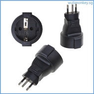 WU 3pin Round Male Plug Adapter Wire-free Power Connector Converter Swiss Plug to EU 2pin Round Conversion Adapter
