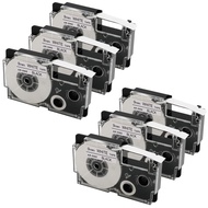 6-Pack Compatible Casio XR-9WE XR-9WE2S 9mm Label Maker Tape, for Casio KL-120 KL-60 KL-750 KL-780 K