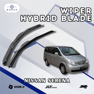 Nissan Serena C24 / C26 Frameless Hybrid Wiper 1 Set (2pcs) Aerodynamic Rubber & Frame Combination W