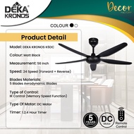 DEKA F5DC PRO / F5DC LED PRO / FANZO CHAMPION 38 42 46 56 Inch Ceiling Fan with Light LED DC Motor K