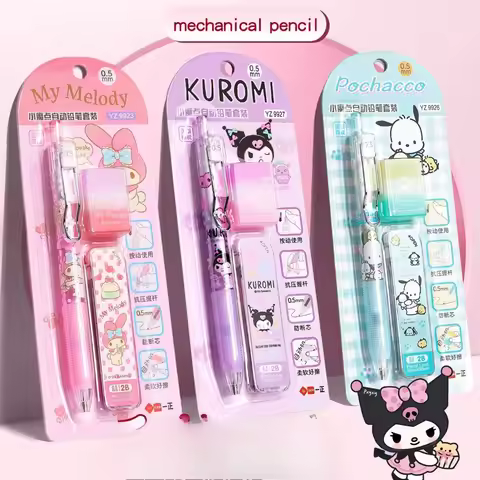 Sanrio Cute School Supplies Anime Pencil Mechanical Pencil 2.0 Student 0.5MM Mechanical Pencil Kurom