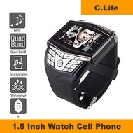 Ultra Thin - 1.5 Inch Watch Cell Phone (QuadBand MP3 Mp4 Player Waterproof)