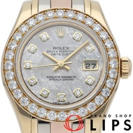 二手勞力士Datejust Pearlmaster 29腕錶，鑲嵌10顆鑽石，鑽石錶圈，隕石錶盤，Pearlmaster隕石鑽石錶盤80298G（隨機款），附原廠錶盒、保固卡，18K黃金/玫瑰金/白金