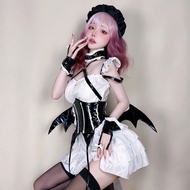 Halloween Dark Gothic Black Maid Costume - Cosplay Bat Outfit