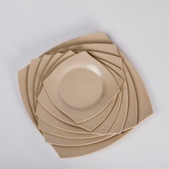 Glossy brown melamine shallow square plate - DVC05 ->DVC10