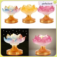 [Perfeclan4] Flower Light Candle Holder Stand Ghee Lamp Holder Tea Light Candlestick Buddhist Altar Crafts for Dining Room Home Decor