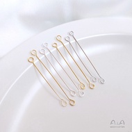 14K Gold-Plated Color-Preserving Double-Headed 9-Character Pin Sterling Silver-Plated 18K Gold-Plate