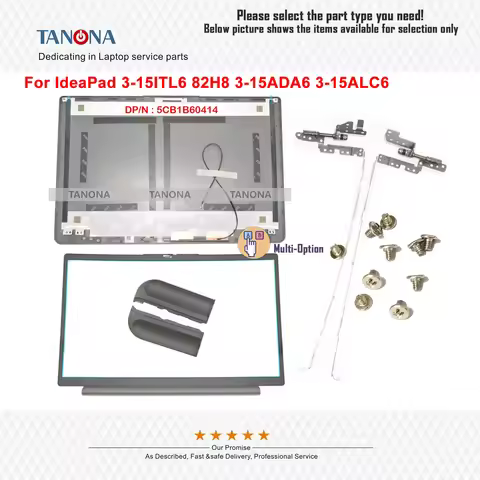 New For IdeaPad 3-15ITL6 3-15ADA6 3-15ALC6 Lcd Back Cover Rear Lid Bezel Hinge Cap 82H8 5CB1B60414 5