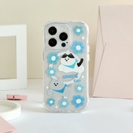 周氏喵喵藍色花貓貓抗黃防摔MagSafe iPhone手機殼