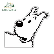 EARLFAMILY 13cm x 7.8cm Dog Cute Car Sticker Personality Waterproof Truck Motorcycle Rearview Mirror 3D Decal Occlusion Scratch Car Accessories