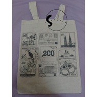 Totebag Eco Shop / Malaysia / Setem / bercetak / bercorak / mercu tanda Malaysia / Bulan Kemerdekaan
