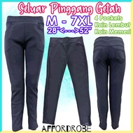 M-7XL Seluar Panjang Pinggang Getah Kain Lembut Saiz Besar/Plus Size Big Stretchable Long Pant Jeans