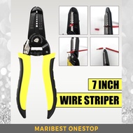 Wire Stripper Professional Tools 7'' Inch Precision Wire Stripper Yellow Crimper Pliers Tools (AWG 1